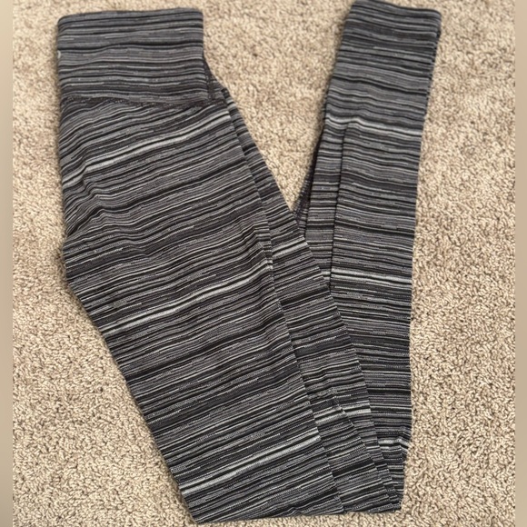 OG Wunder Under III Lulu Lemon Leggings | Cyber Stripe Deep Coal Black - Picture 2 of 4